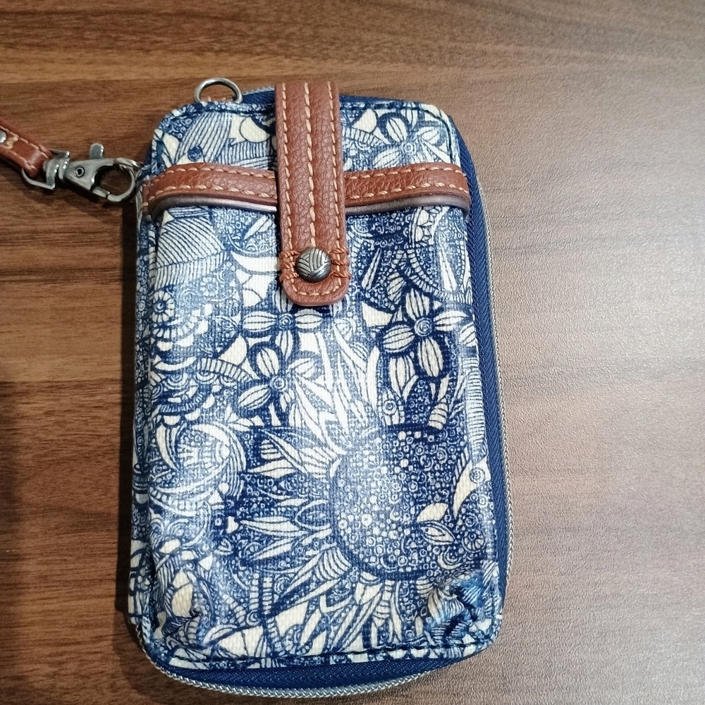 Sakroots Blue and Brown Clutch Wristlet